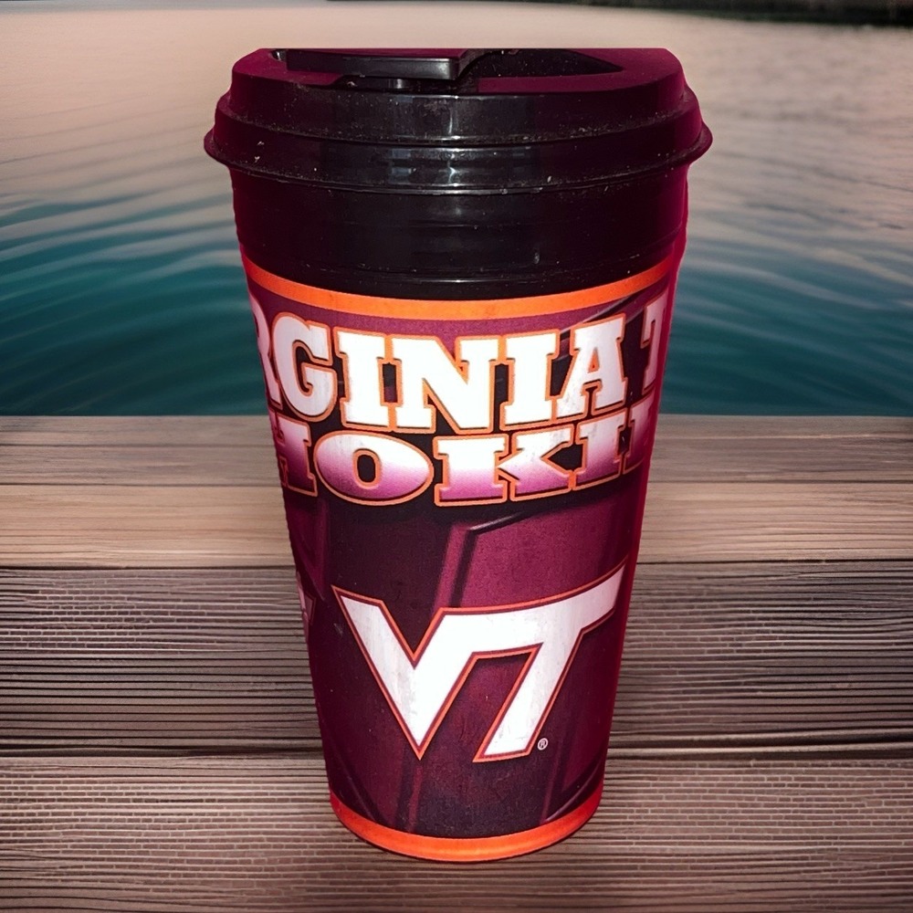 Virginia Tech Hokies Capital Cups Tumbler Cup & Lid GUC